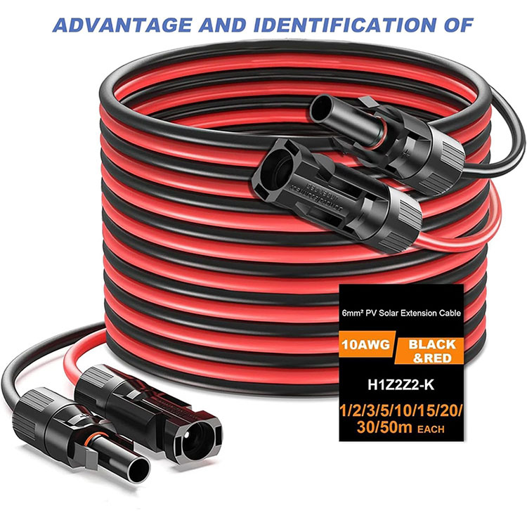Direct Burial 10AWG solcelleforlengelseskabel 50 fot